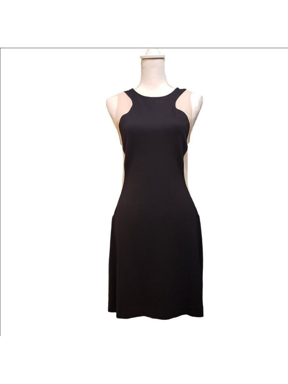 Women’s Express Black Beige Sheath Dress Size 12 - Picture 3 of 9